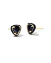 Kendra Scott Arden Gold Enamel Framed Stud Earrings In Navy Goldstate In Multi