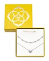 Kendra Scott Ari & Haven Crystal Heart Necklaces, 19, Set Of 2 In Metallic