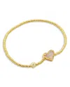Kendra Scott Ari Heart Stretch Bracelet In Gold/iridescent Drusy