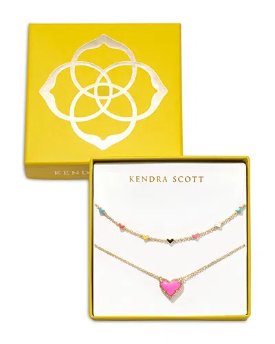 KENDRA SCOTT ARI HAVEN ENAMEL HEART NECKLACES, SET OF 2
