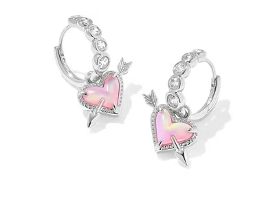 Kendra Scott Ari Heart Arrow Huggie In Metallic