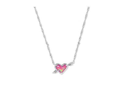 Kendra Scott Ari Heart Arrow Short Pendant In Pink