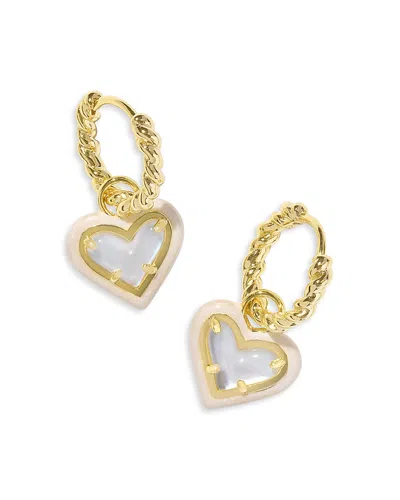 KENDRA SCOTT ARI HEART DANGLE ROPE HUGGIE HOOP EARRINGS
