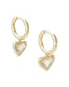 Kendra Scott Ari Heart Drop Huggie Hoop Earrings In Gold