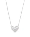 Kendra Scott Ari Heart Gold Pendant Necklace In Iridescent Drusy In Gold