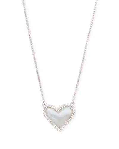 Kendra Scott Ari Heart Gold Pendant Necklace In Iridescent Drusy In Transparent