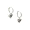 Kendra Scott Ari Heart Huggie Earrings Rhodium Platinum Drusy In Metallic