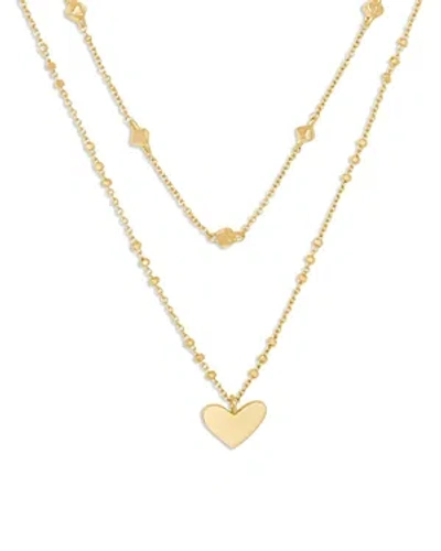 Kendra Scott Ari Heart Layered Pendant Necklace, 14-16 In Gold Metal