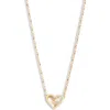 Kendra Scott Gold-tone Framed Ari Heart Short Pendant 19" Necklace In Gold Iridescent Abalone