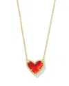 Kendra Scott Ari Heart Pendant Necklace In Red Illusion In Multi