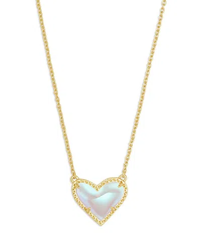 Kendra Scott Ari Heart Short Pendant Necklace, 15 In Dichroic Glass