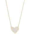 Kendra Scott Ari Heart Short Pendant Necklace Iridescent Drusy In Gold