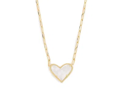 Kendra Scott Ari Heart Statement Short Pendant In Metallic