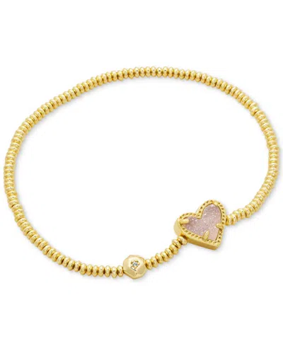 Kendra Scott Ari Heart Stretch Bracelet In Gld Irides