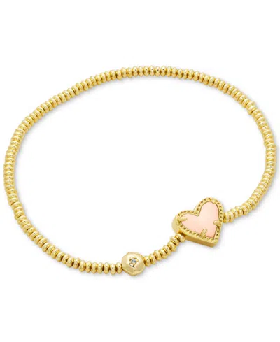 Kendra Scott Ari Heart Stretch Bracelet In Gold Rose