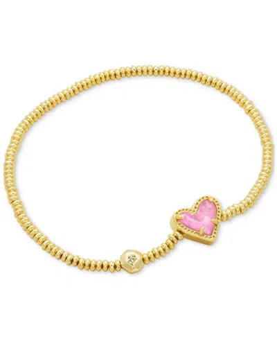 Kendra Scott Ari Heart Stretch Bracelet In Open Yellow