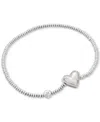 Kendra Scott Ari Heart Stretch Bracelet In Rhod Ivory