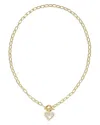 Kendra Scott Ari Heart Toggle Clasp Pendant Necklace, 17 In Gold/ivory