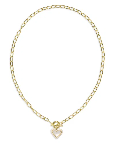 Kendra Scott Ari Heart Toggle Clasp Pendant Necklace, 17 In Gold/ivory