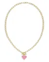 Kendra Scott Ari Heart Toggle Clasp Pendant Necklace, 17 In Gold/pink