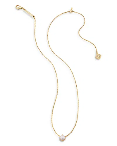 Kendra Scott Arya Cultured Freshwater Pearl Adjustable Pendant Necklace, 18 In Gold/white Pearl