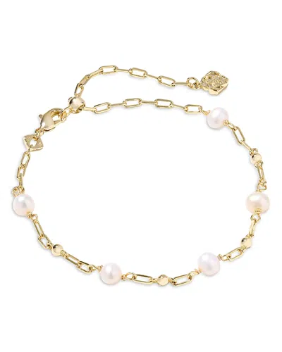 Kendra Scott Ashton Cultured Freshwater Pearl Chain Bracelet In Gray