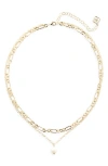 Kendra Scott Ashton Layered Freshwater Pearl Pendant Necklace In Gold