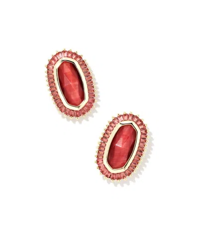 Kendra Scott Baguette Elle Stud Earrings In Red Mix