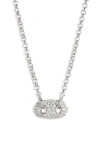 Kendra Scott Women's Bailey Pave Short Pendant Necklace In Silver-white Crystal In Rhodium White Crystal
