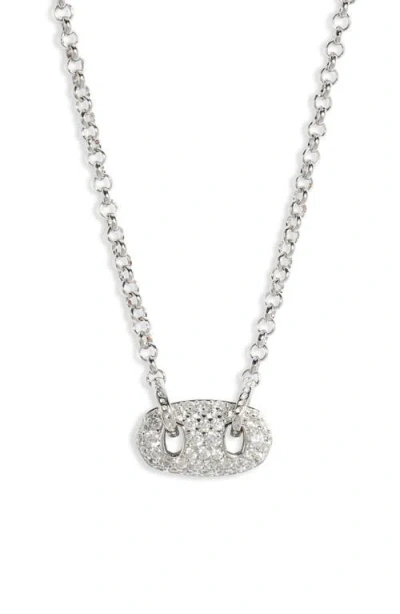 Kendra Scott Women's Bailey Pave Short Pendant Necklace In Silver-white Crystal