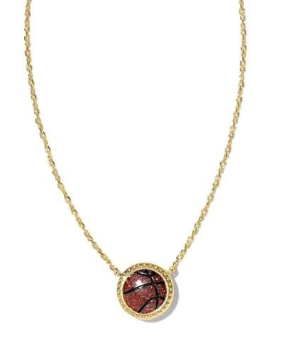 Kendra Scott Basketball Short Pendant Necklace In Gold