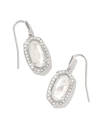 Kendra Scott Beaded Lee Mother Of Pearl & 1.4mm Pearl Drop Earring In Metallic