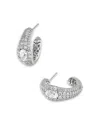 Kendra Scott Bella Crystal Open Hoop Earrings In Silver
