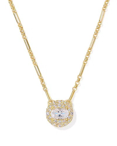 Kendra Scott Bella Crystal Pendant Necklace, 16-19 In Gold