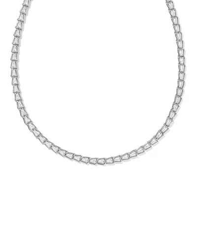 Kendra Scott Bella Crystal Tennis Necklace, 20 In Silver