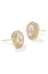 Kendra Scott Cubic Zirconia 14k Gold Plated Over Brass Bella Stud Earrings In Gold