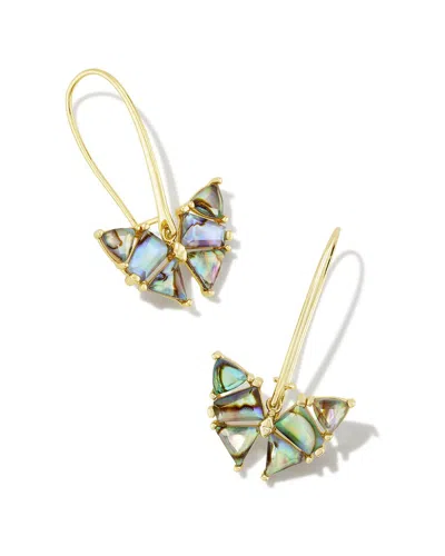 Kendra Scott Blair Butterfly 14k Plated Drop  Earrings In Multi