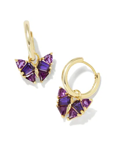 Kendra Scott Blair Butterfly 14k Plated Huggie Earrings In Multi