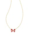 Kendra Scott Blair Drusy Stone Bow Adjustable Pendant Necklace In 14k Gold Plated, 19 In Gold Brigh