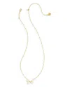Kendra Scott Blair Drusy Stone Bow Adjustable Pendant Necklace In 14k Gold Plated, 19 In Gold/white