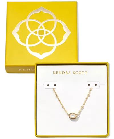 Kendra Scott Boxed Mini Elisa Gold-tone Pendant Necklace, 15" + 4" Extender In Gold Ivory,black