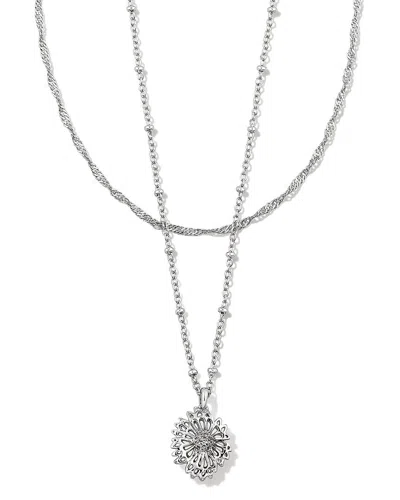 Kendra Scott Brielle Multi Strand Necklace In Silver