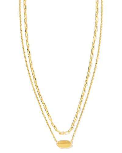 Kendra Scott Brooke 14k Plated Multi Strand Necklace In Gold
