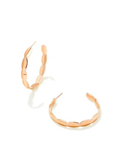 Kendra Scott Brooke Hoop Earrings In Rose Gold Metal In Multi
