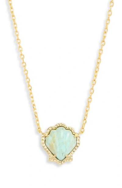 Kendra Scott Brynne Shell Pendant Necklace In Gold Sea Green Chrylla