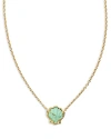 KENDRA SCOTT BRYNNE STONE SHELL ADJUSTABLE PENDANT NECKLACE IN 14K GOLD PLATED, 19