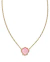 Kendra Scott Brynne Stone Shell Adjustable Pendant Necklace In 14k Gold Plated, 19 In Gold/pink