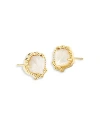 KENDRA SCOTT BRYNNE STONE SHELL STUD EARRINGS IN 14K GOLD PLATED