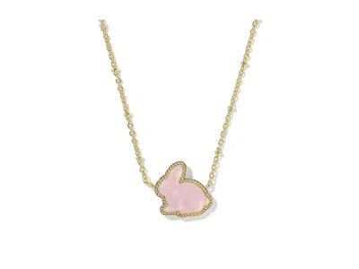 Kendra Scott Bunny Short Pendant Necklace Necklace Gold Matte Blush Pink Dichroic Glass: One Size