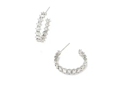 Kendra Scott Cailin Crystal Hoop In Silver